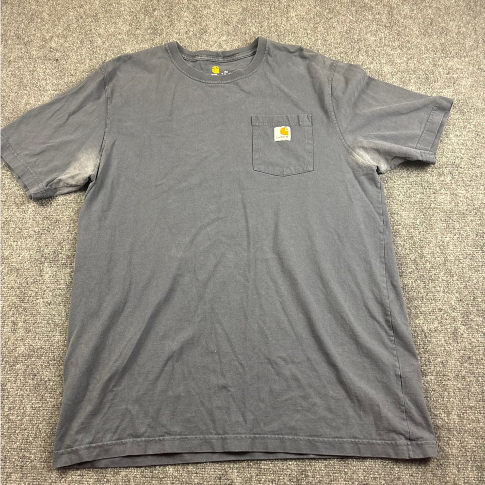 CARHARTT Men’s Original Fit Blue Front Pocket Used T-Shirt size: Small
